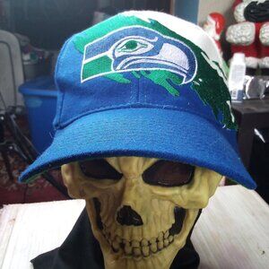 Vintage Logo Athletic Seattle Seahawks Splash Snap Hat Cap